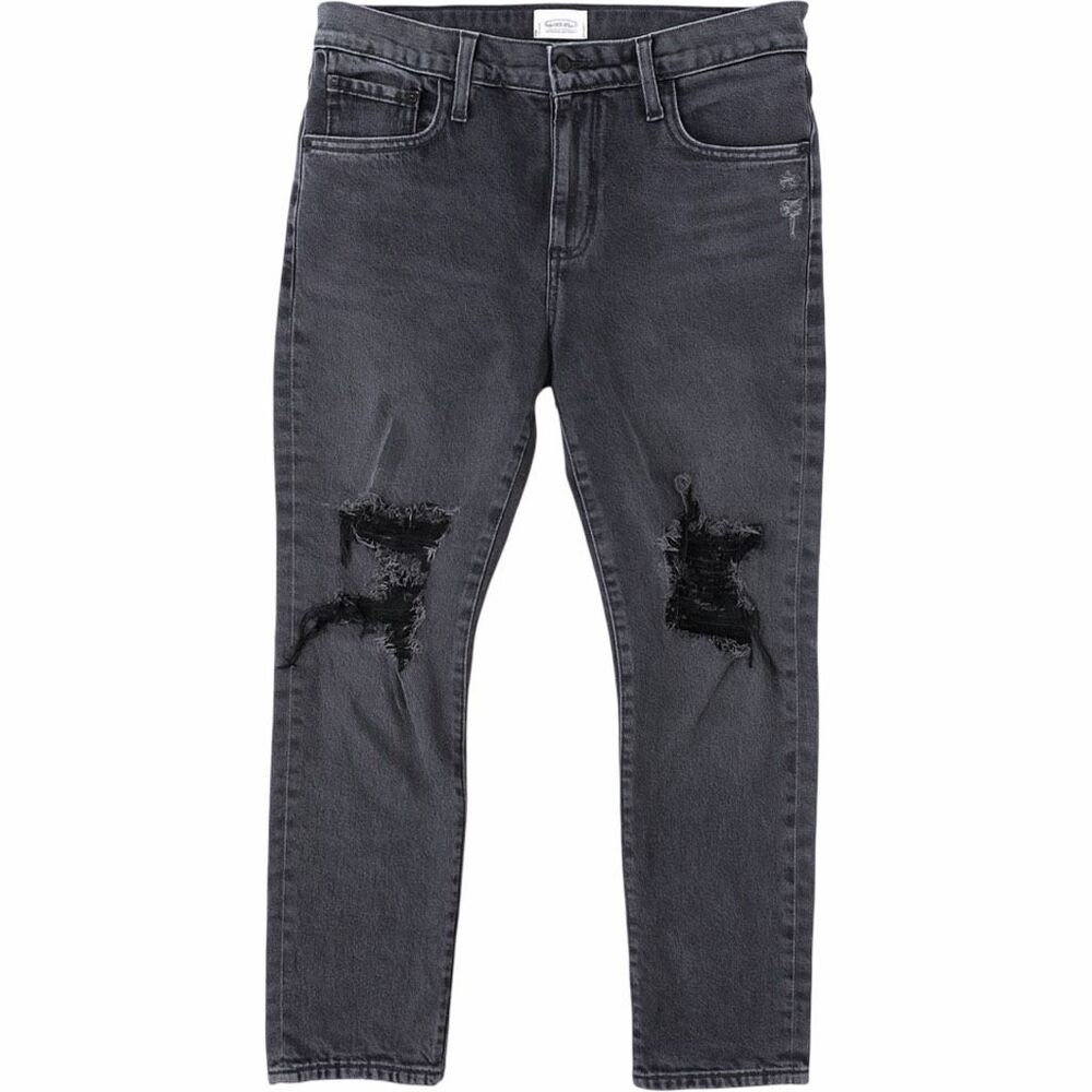 Citizens of Humanity Emerson Slim Boyfriend Jeans Gray Distressed 25x27